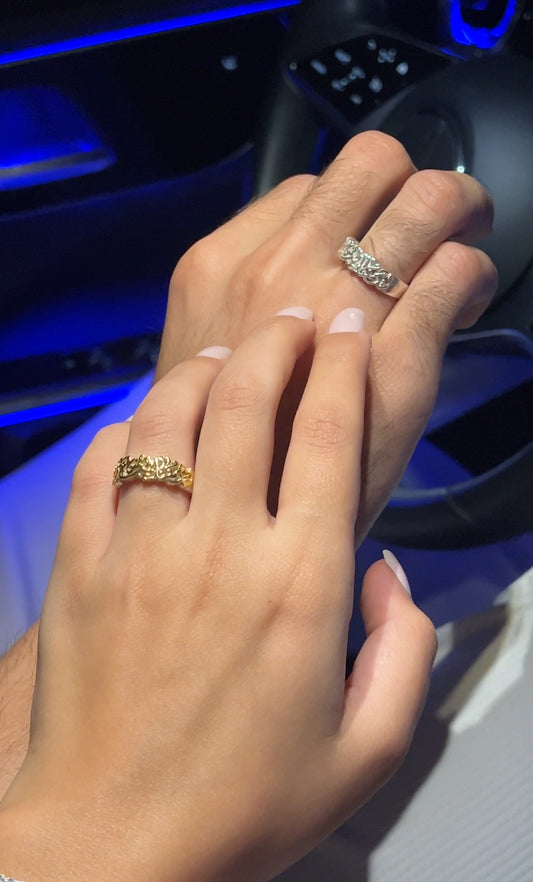Thick Couple Band Ring - 925Silver  (لقد جمعنا الحب فمن يفرقنا)💞