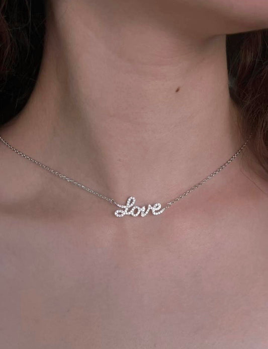 Love Sparkling Necklace In Sterling Silver 925
