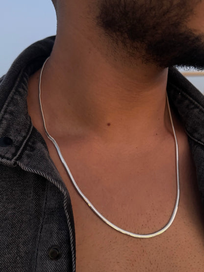 Viper Snake Necklaces for Men's Sterling Silver 925s-3.5mm-