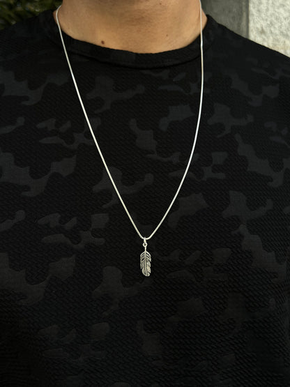 Feather Necklace for Men's Sterling Silver 925s
