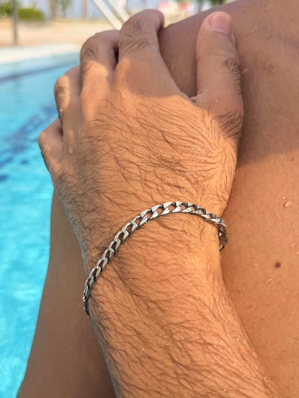 Edge Link Grommet Bracelet Sterling Silver 925s