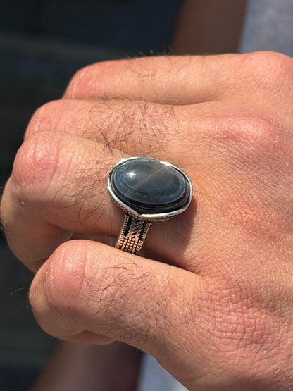 Agate Stone Ring -for Men's Sterling Silver 925s