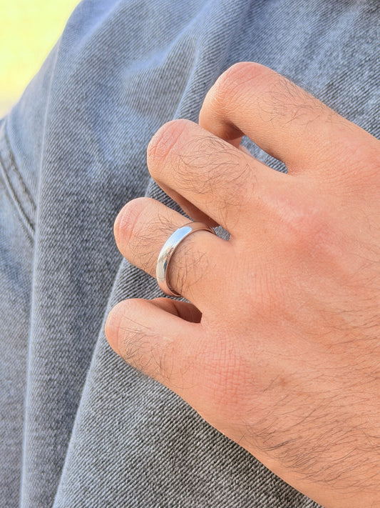 Sleek Engagement Ring -Sterling Silver 925s -4mm-
