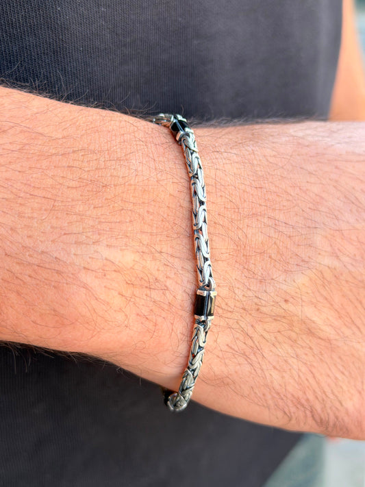 Black King Bracelet Sterling Silver 925s-20.5cm