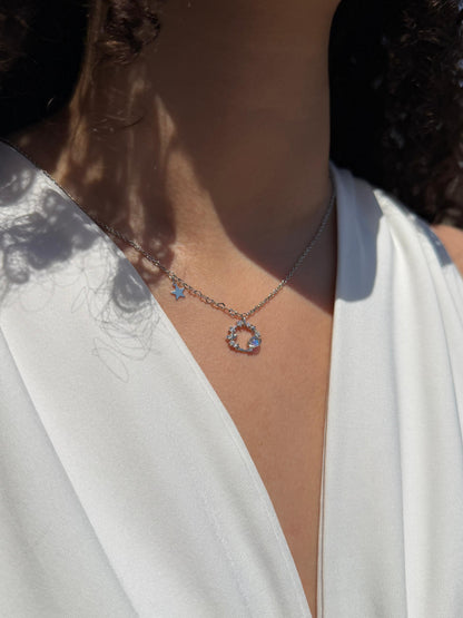 Aurora Circle Necklace in Sterling Silver 925s