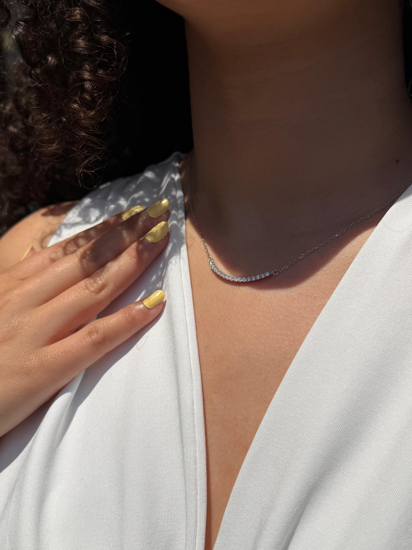 Petite Tennis Necklace in Sterling Silver 925s