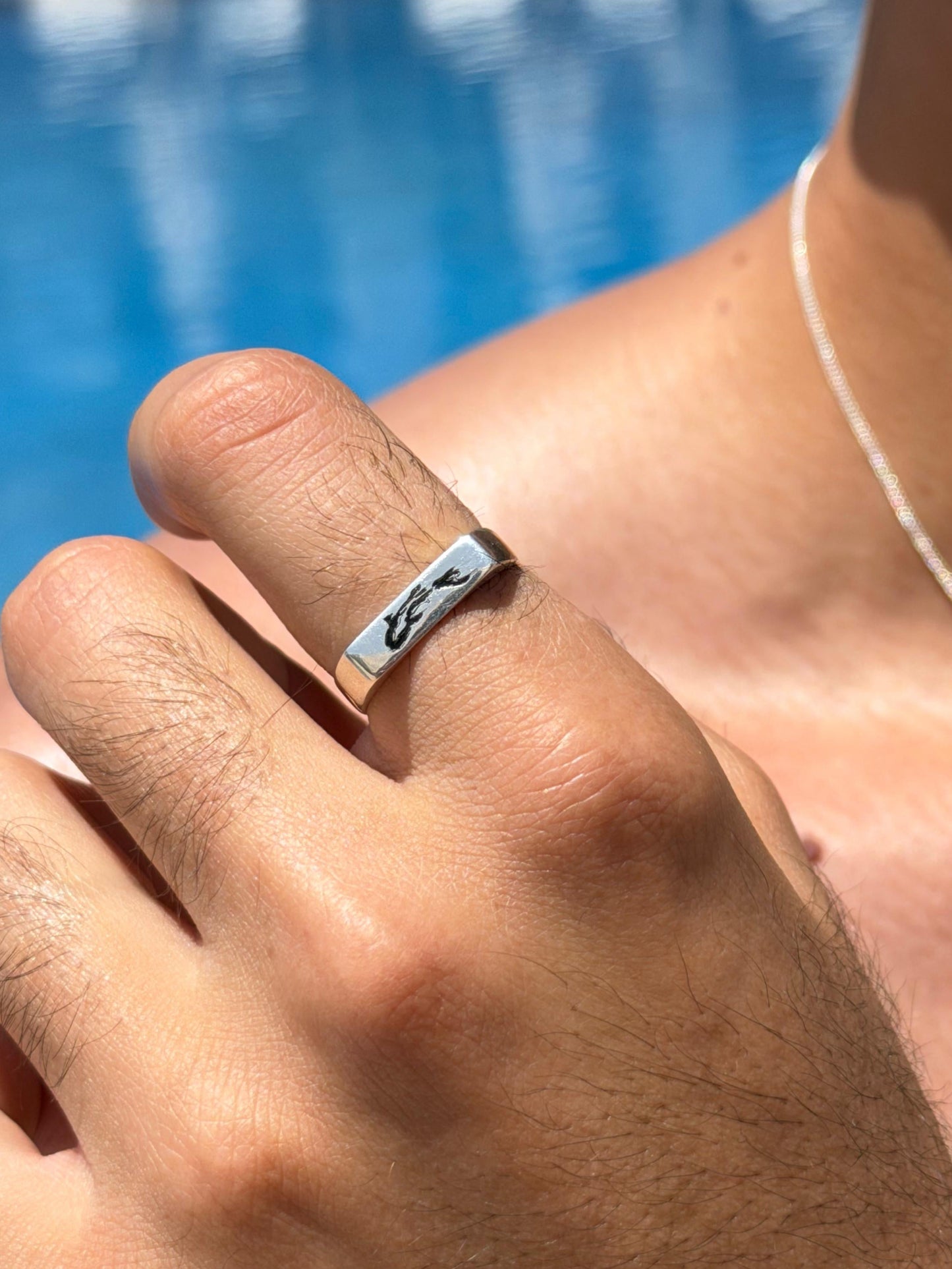 Aquatic Ring for Men in Sterling Silver 925s