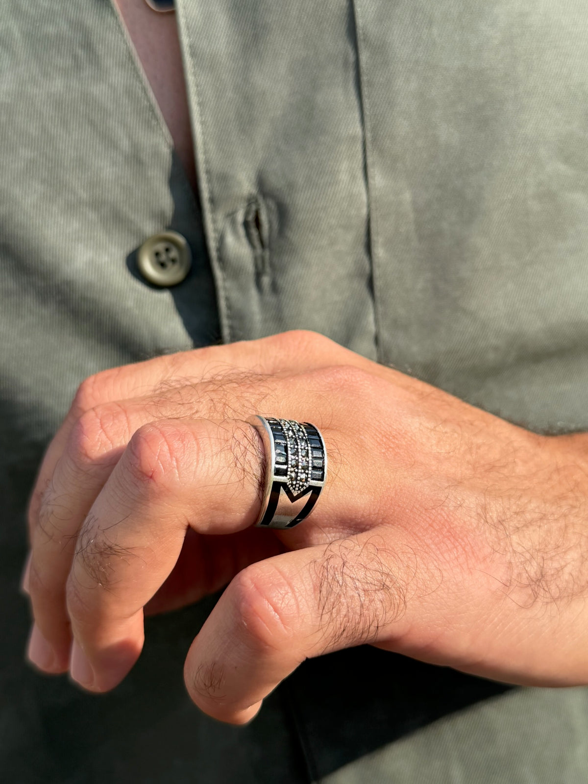Grid Ring in Sterling Silver 925s