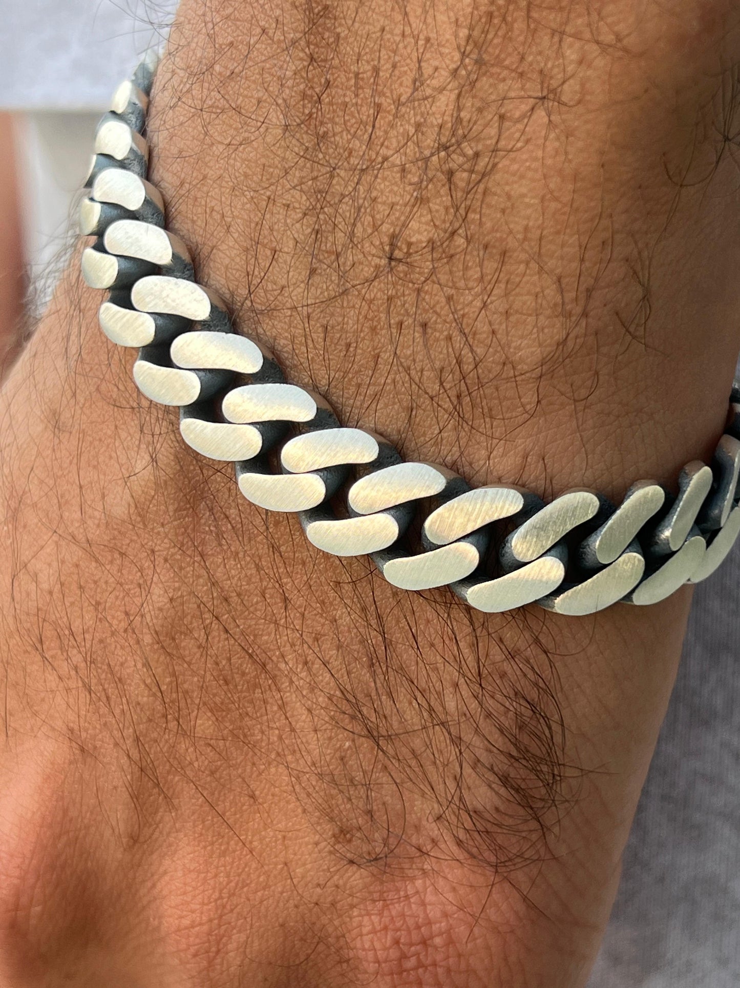 Soldier Bracelet for Men's Sterling Silver 925s-20,5cm-12mm