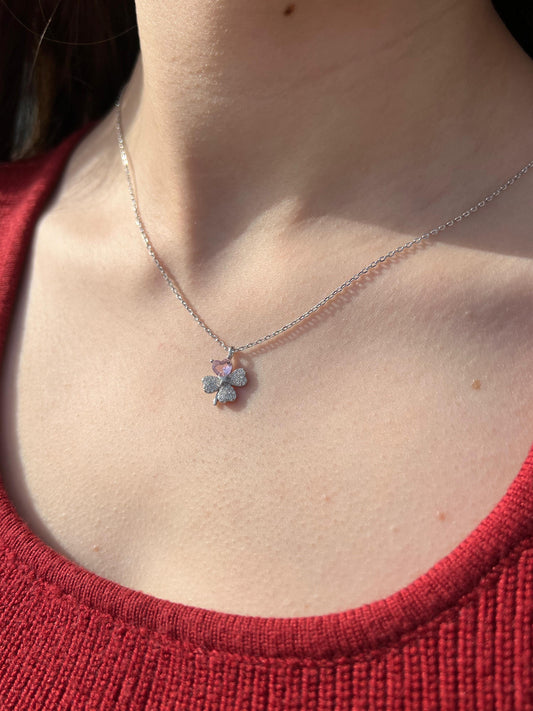 Flower Zirconia Necklace in Sterling Silver 925s