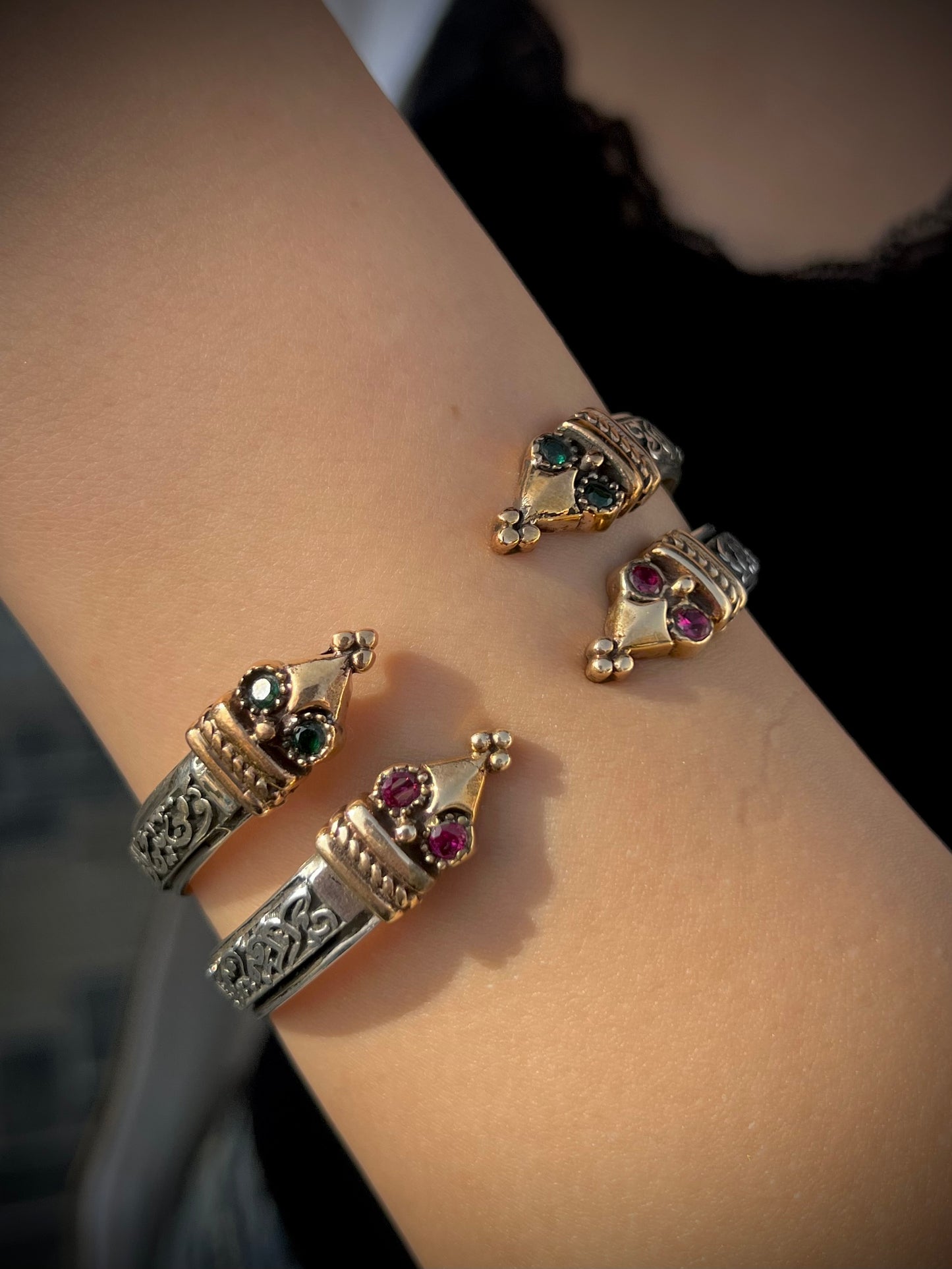 Handcrafted Arabic Cuff Bangle — Sterling Silver