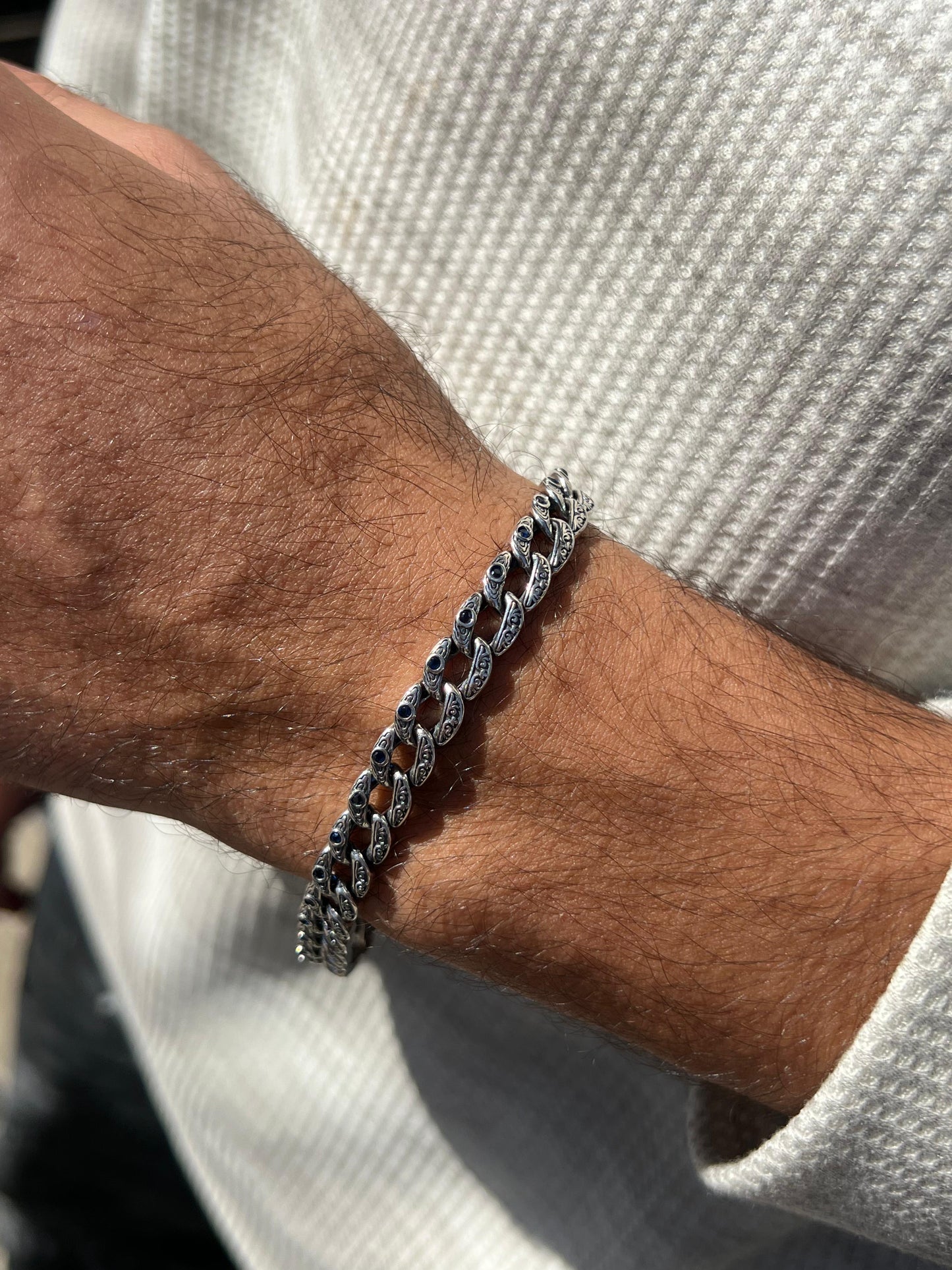 Eye of Power Bracelet for Men's Sterling Silver 925s(22,5cm-8mm)