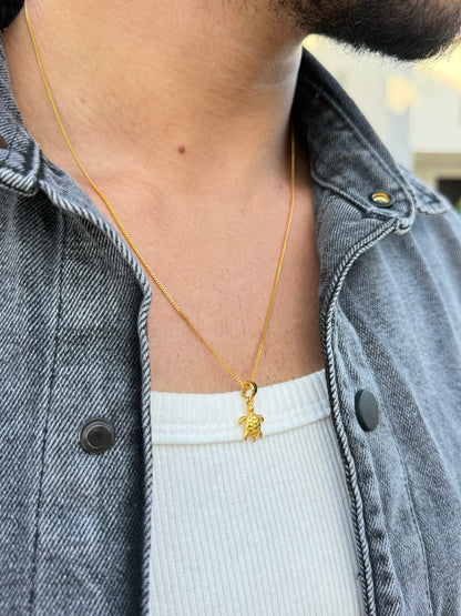 Chelon Turtle Necklaces for Men's Sterling Silver 925s-Gold plated