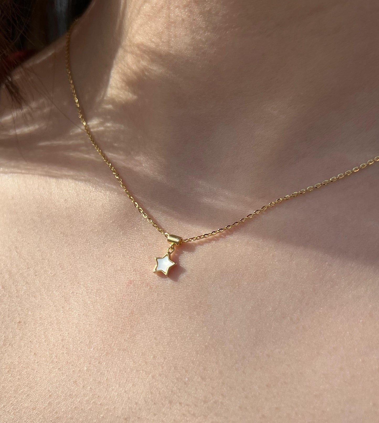 Fine Gold plated Star Necklace-in Sterling Silver -925