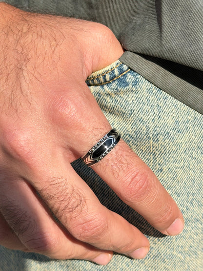 Chevron Guard Ring in Sterling Silver 925s