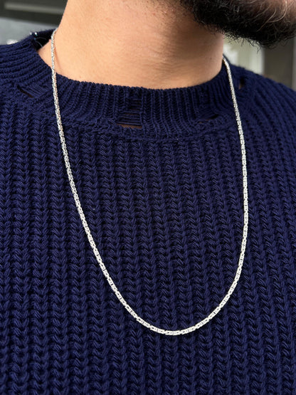 King Necklace for Men's Sterling Silver 925s- (65cm-3mm)