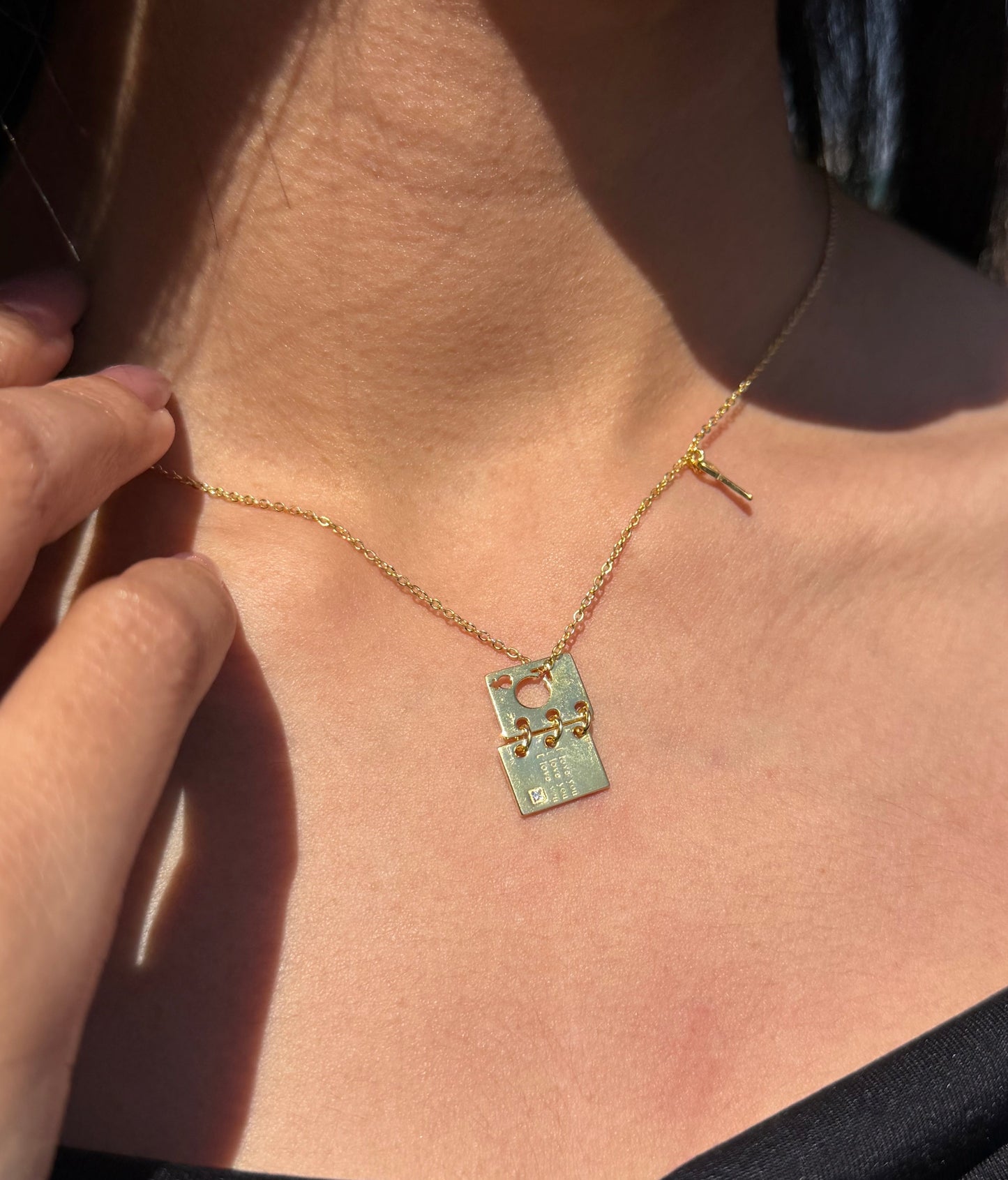 Fine Gold plated Love Letter Necklace-in Sterling Silver -925