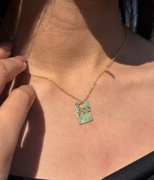 Fine Gold plated Love Letter Necklace-in Sterling Silver -925