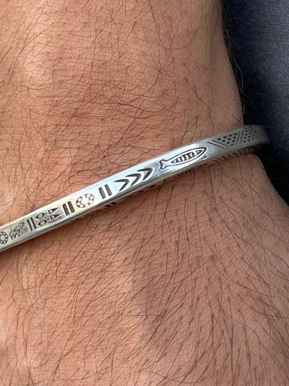 Handmade Nomad Bangle for Men's Sterling Silver 925s