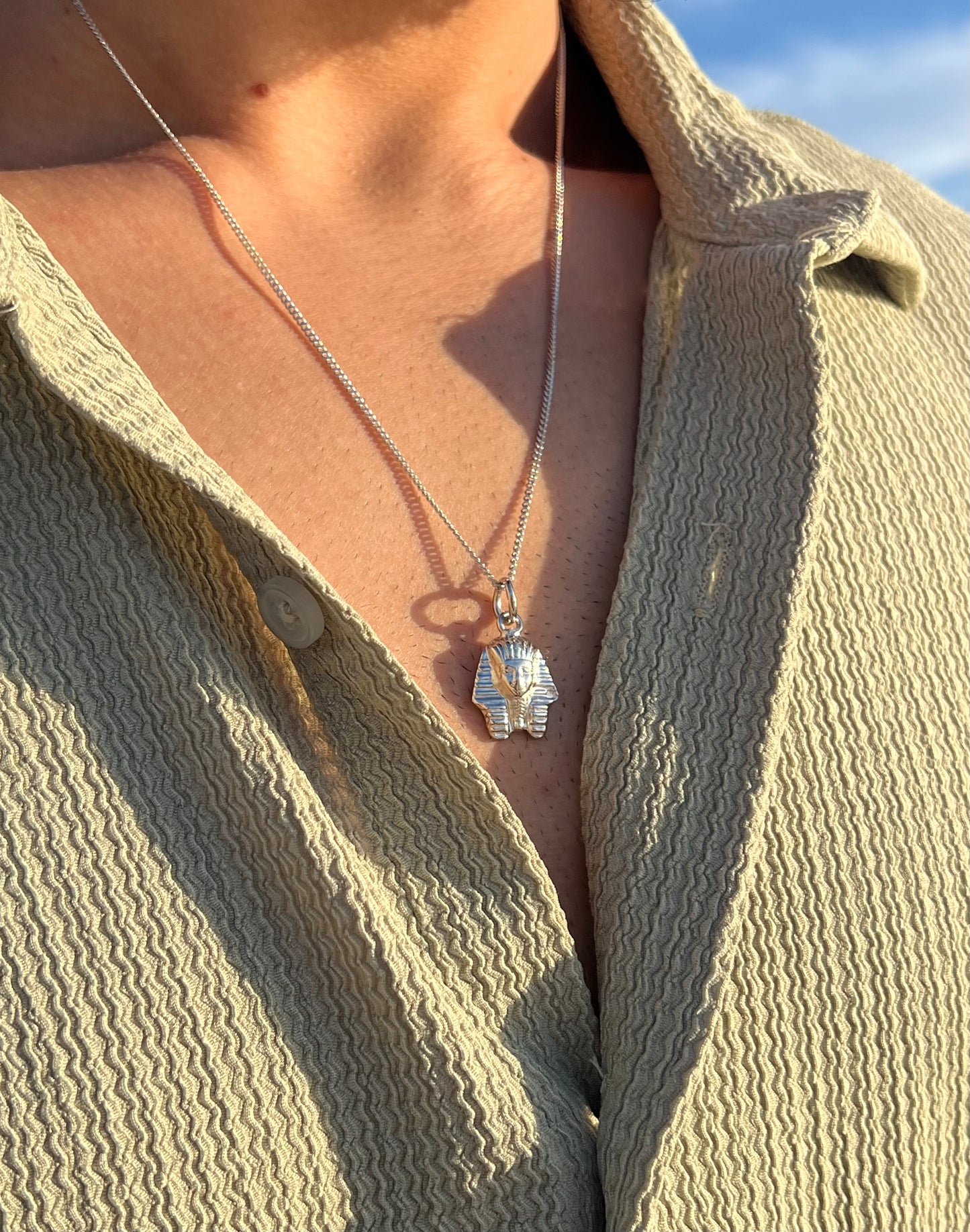 Premium- Sphinx Necklace in Sterling Silver 925s- Protective coated plating