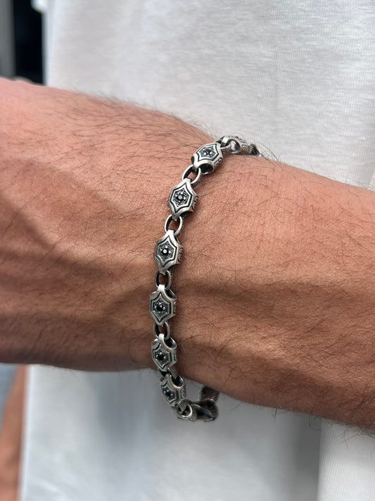 Blue spirit  Bracelet for Men's Sterling Silver 925s-18cm