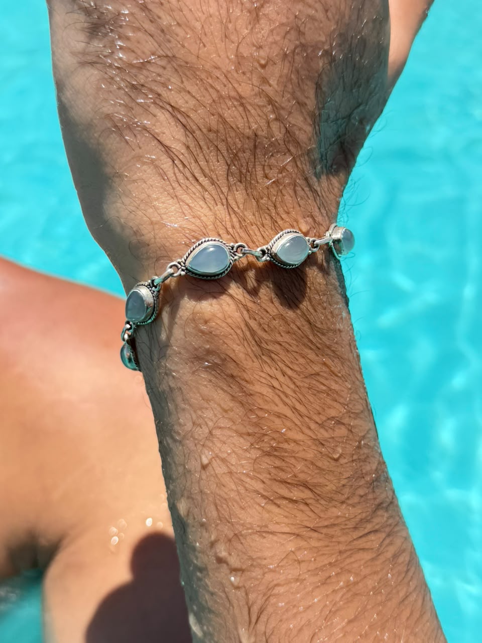 A moon stone  Bracelet Sterling Silver 925s-19cm