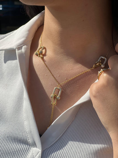 Sparkling Gold Plated Tiffany Set In Italian Sterling Silver 925/ 4 pieces