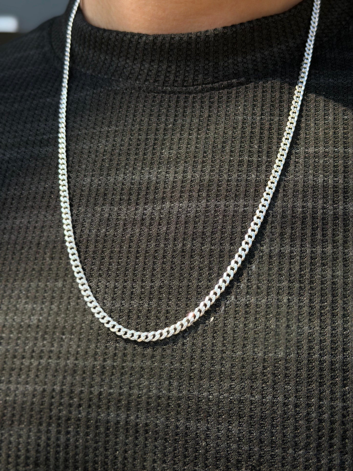 Clean Grommet Necklace For Men Sterling Silver 925- 64cm,4mm