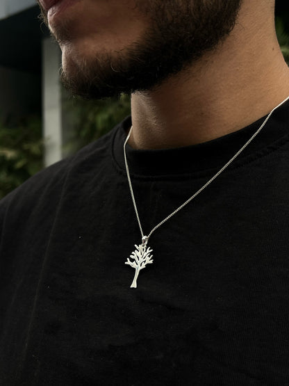Leafless Tree  Necklace for Men's Sterling Silver 925s