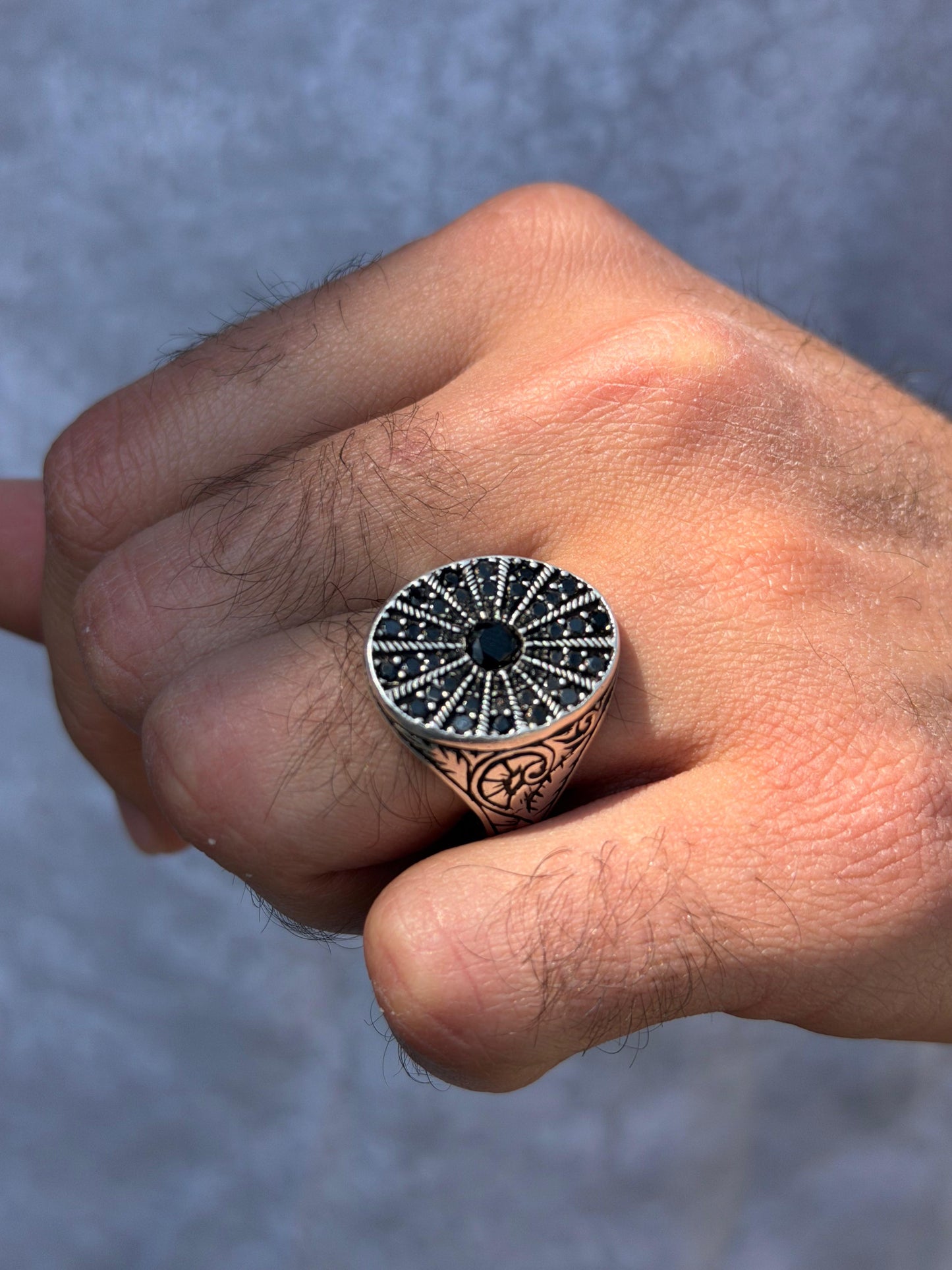 Mono Black Ring -for Men's Sterling Silver 925s