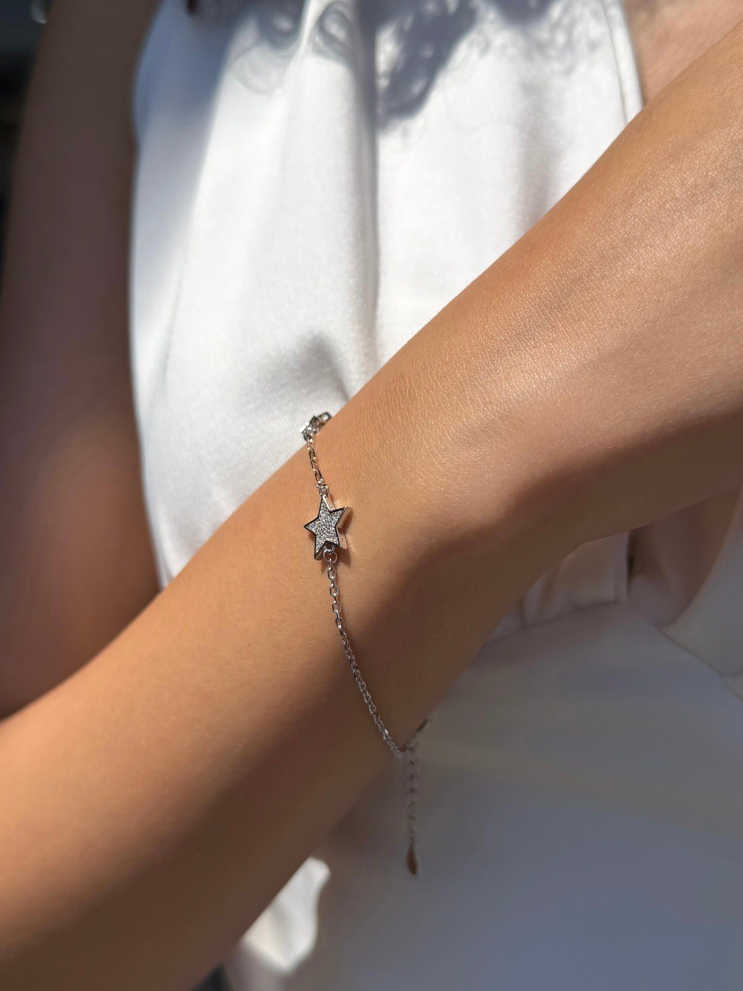Zirconia Stars Bracelet -in Sterling Silver -925