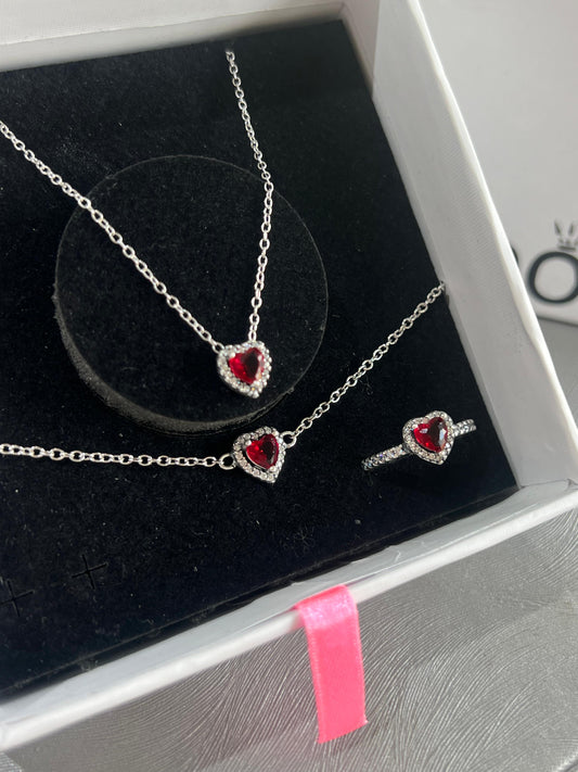 Heart Trio Set with bracelet-Italian Silver 925