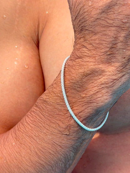 White Vellum Bracelet Sterling Silver 925s-(2.6mm)