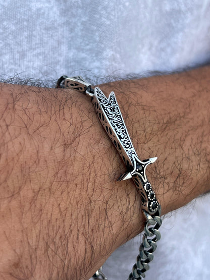Zulfiqar Sword Bracelet for Men's Sterling Silver 925s-22,5cm