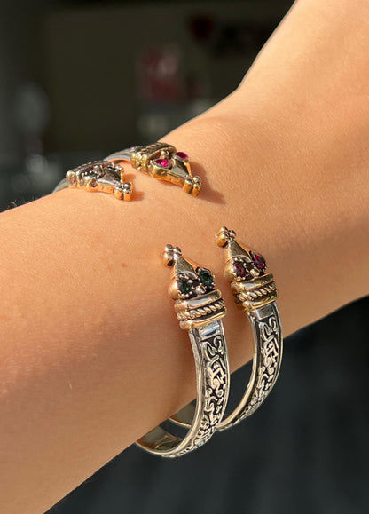Handcrafted Arabic Cuff Bangle — Sterling Silver