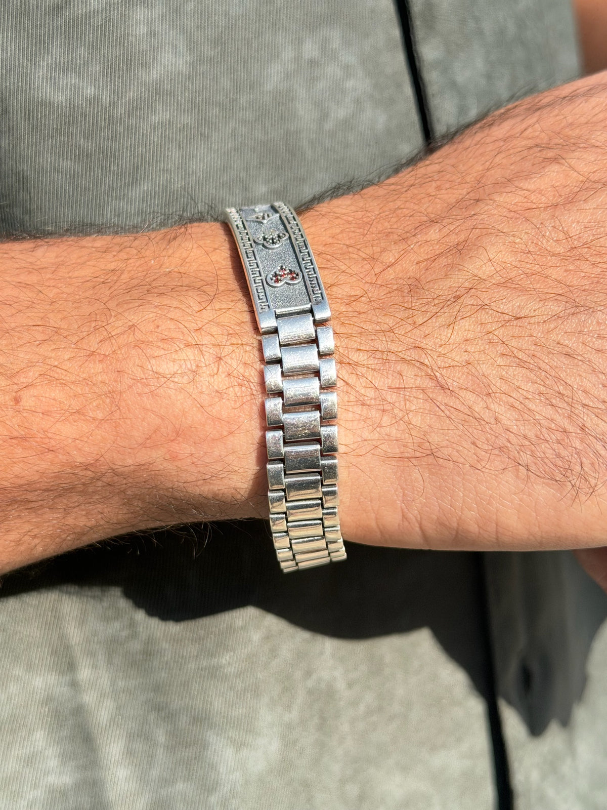 Royal Flush Bracelet for Men's Sterling Silver 925s -12mm-