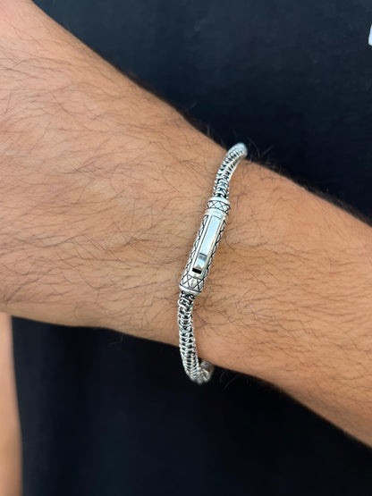 Viper Chain Bracelet for Men's Sterling Silver 925s-19cm
