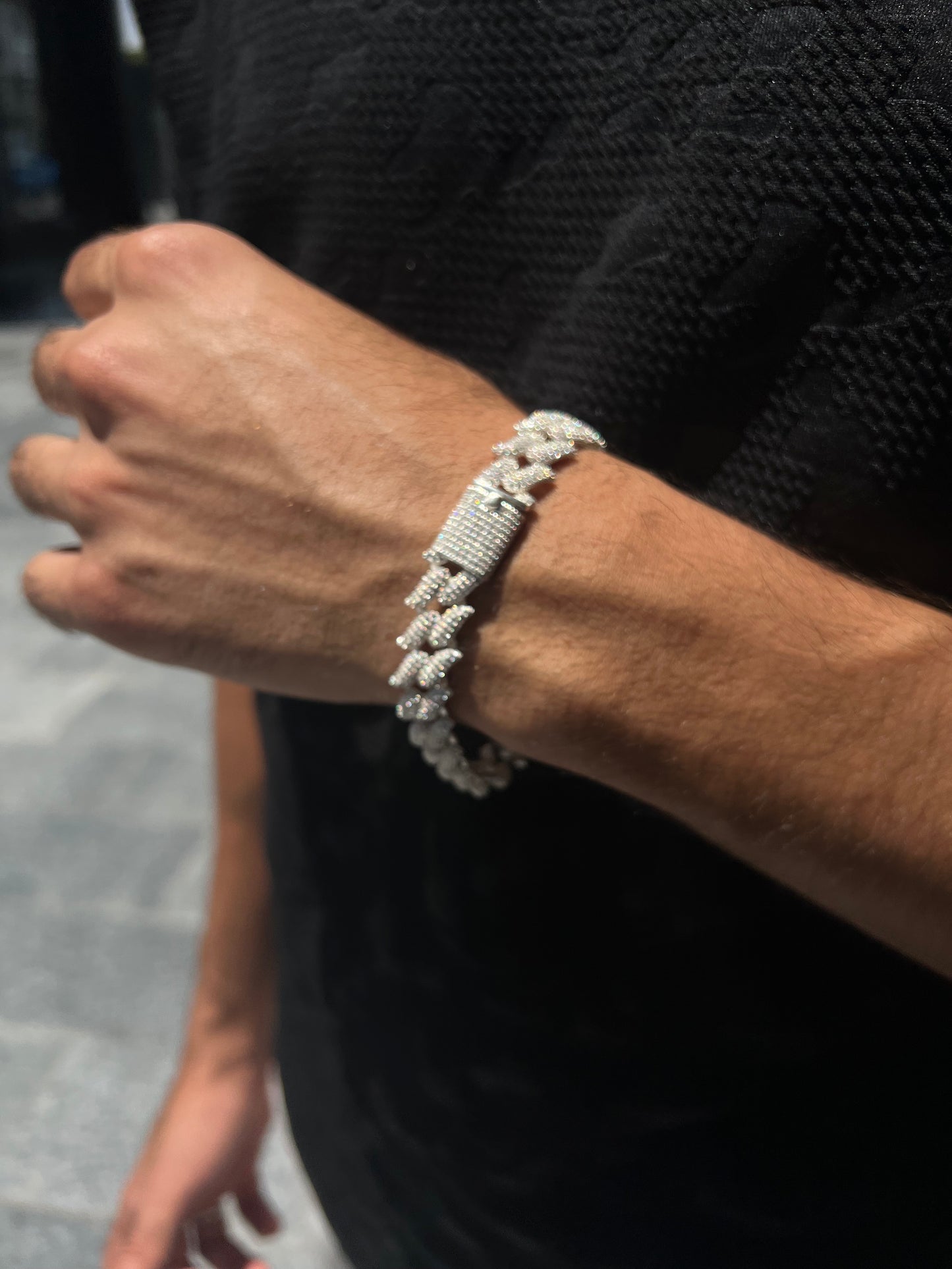 V-Iced Gangster Chain -Bracelet S925 Sterling Silver for men