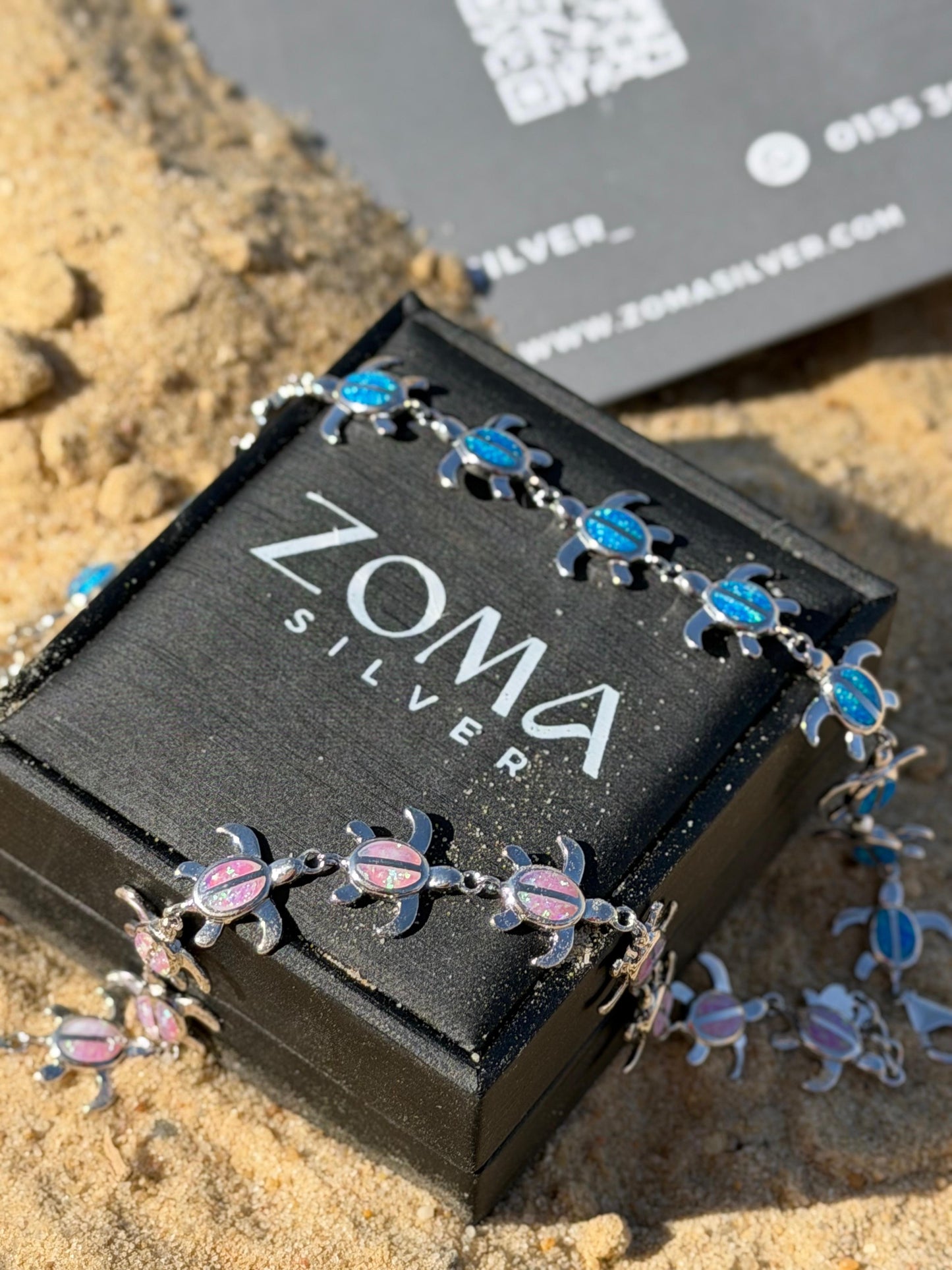 Opal Sea Turtle Bracelet in Sterling Silver S925 -21Cm
