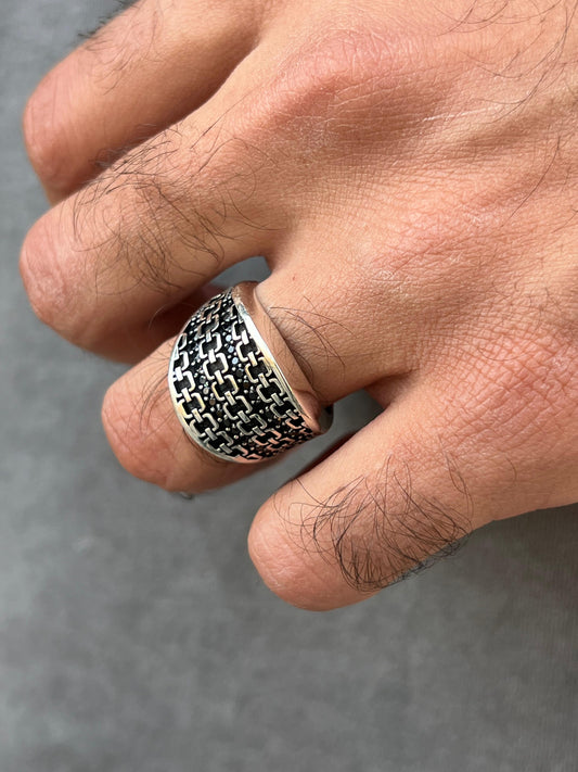 Link Ring for Men in Sterling Silver 925s