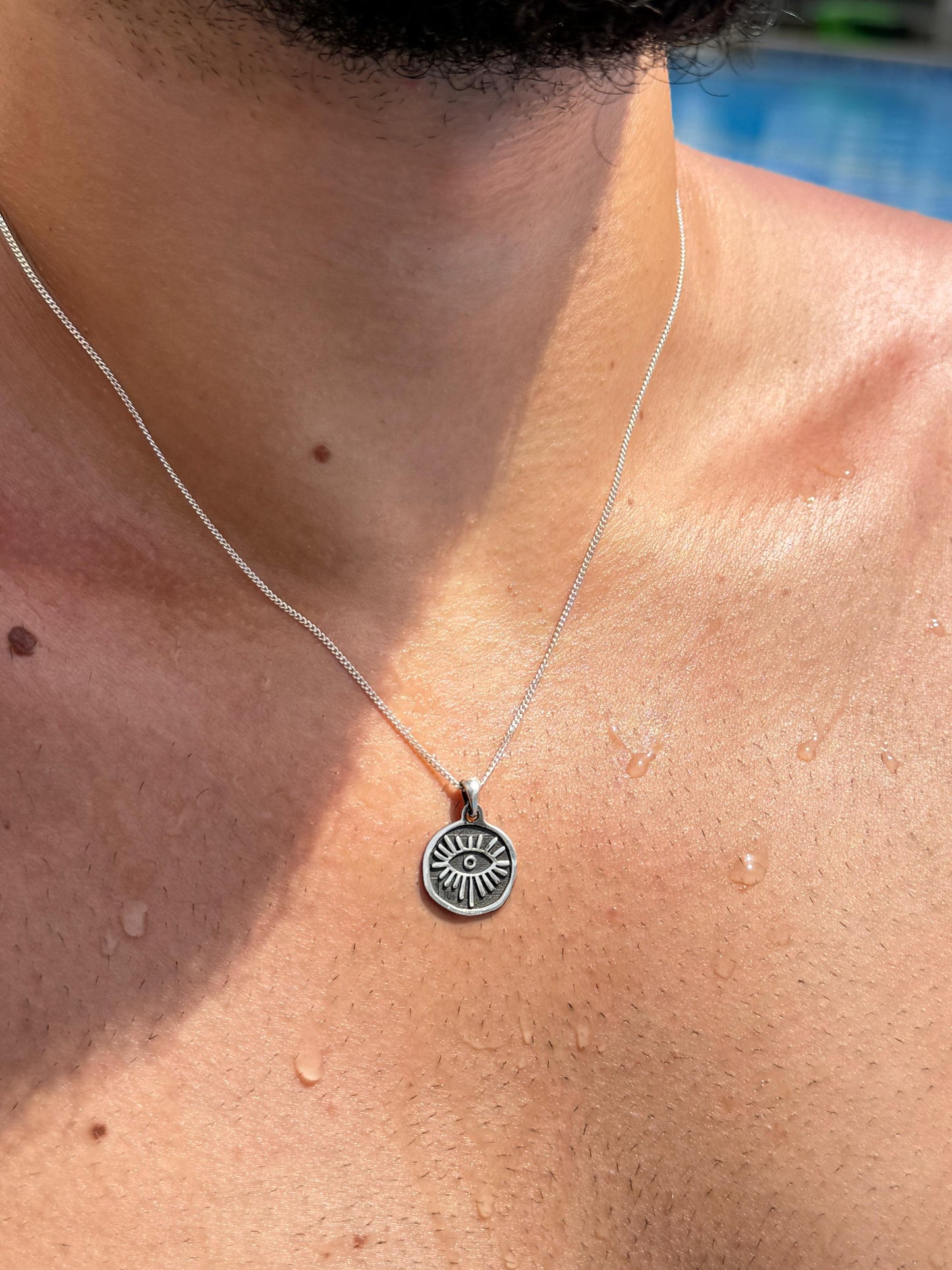 Oxizid Evil Eye Necklace in Sterling Silver 925s