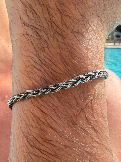Braided Bracelet Sterling Silver 925s(19cm-4.5mm)