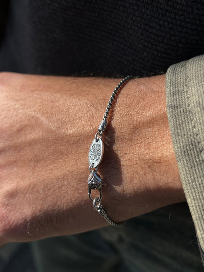 Cubic Chain S925 Sterling Silver Bracelet (20cm-2mm)