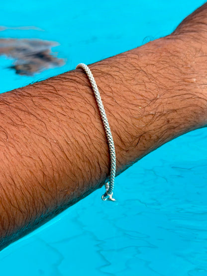 White Vellum Bracelet Sterling Silver 925s-(2.6mm)