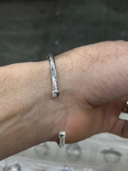 Hearts S925 Sterling Silver bangle for men