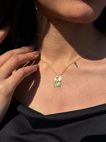 Fine Gold plated Love Letter Necklace-in Sterling Silver -925