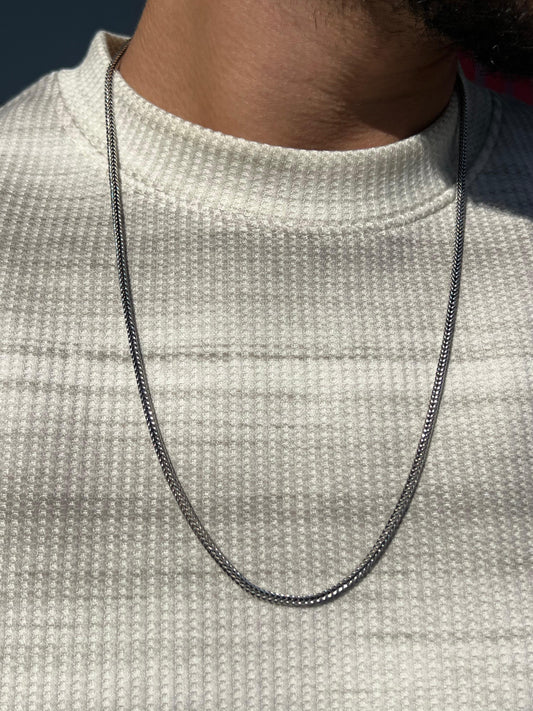 Oxidized Costie Necklace For Men Sterling Silver - 925-(3mm-65cm)