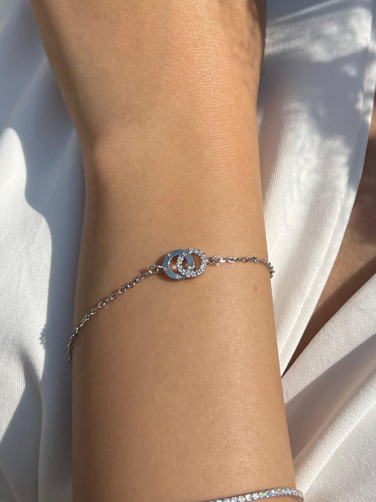 Paved LOVE Bracelet -in Sterling Silver -925