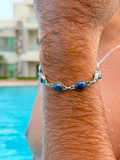 Lapis Stone Bracelet Sterling Silver 925s