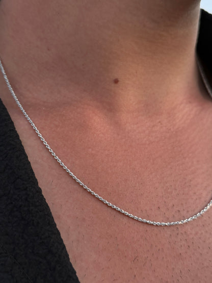 Slim Rope Necklace in Sterling Silver 925s
